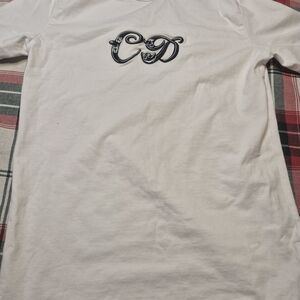 Dior White Short Sleeve Tee with Black Logo